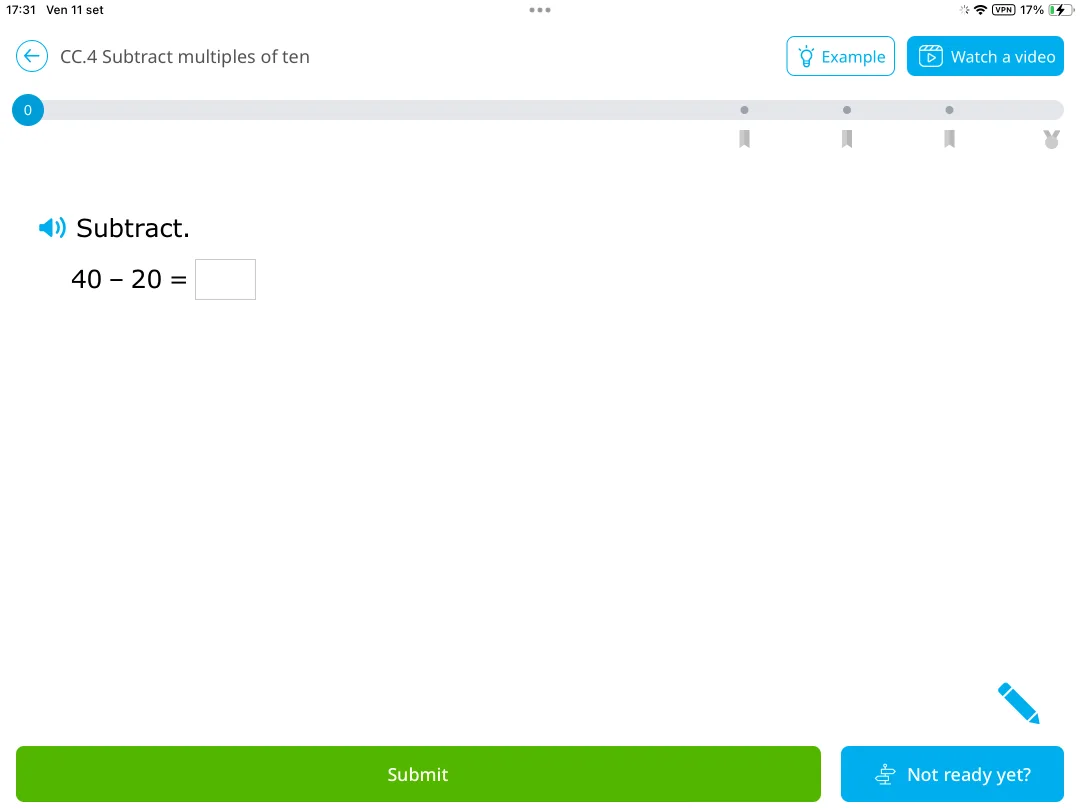 IXL Math: subtracting multiples of ten