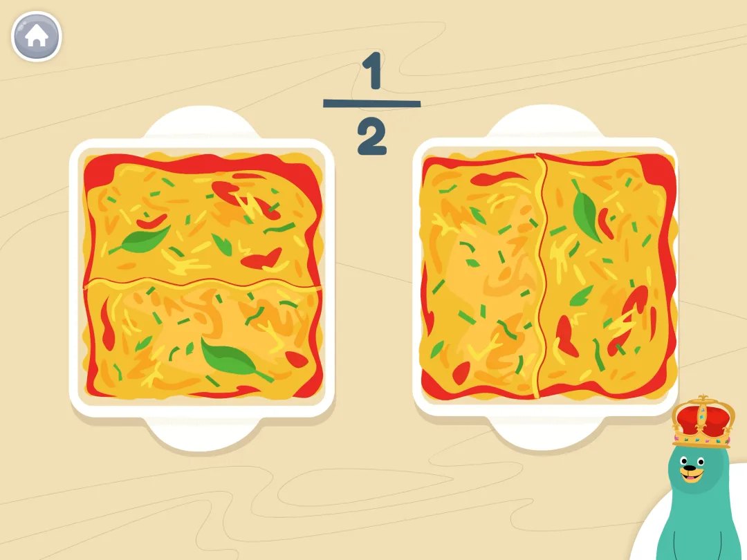 Khan Academy Kids: splitting a shape into halves