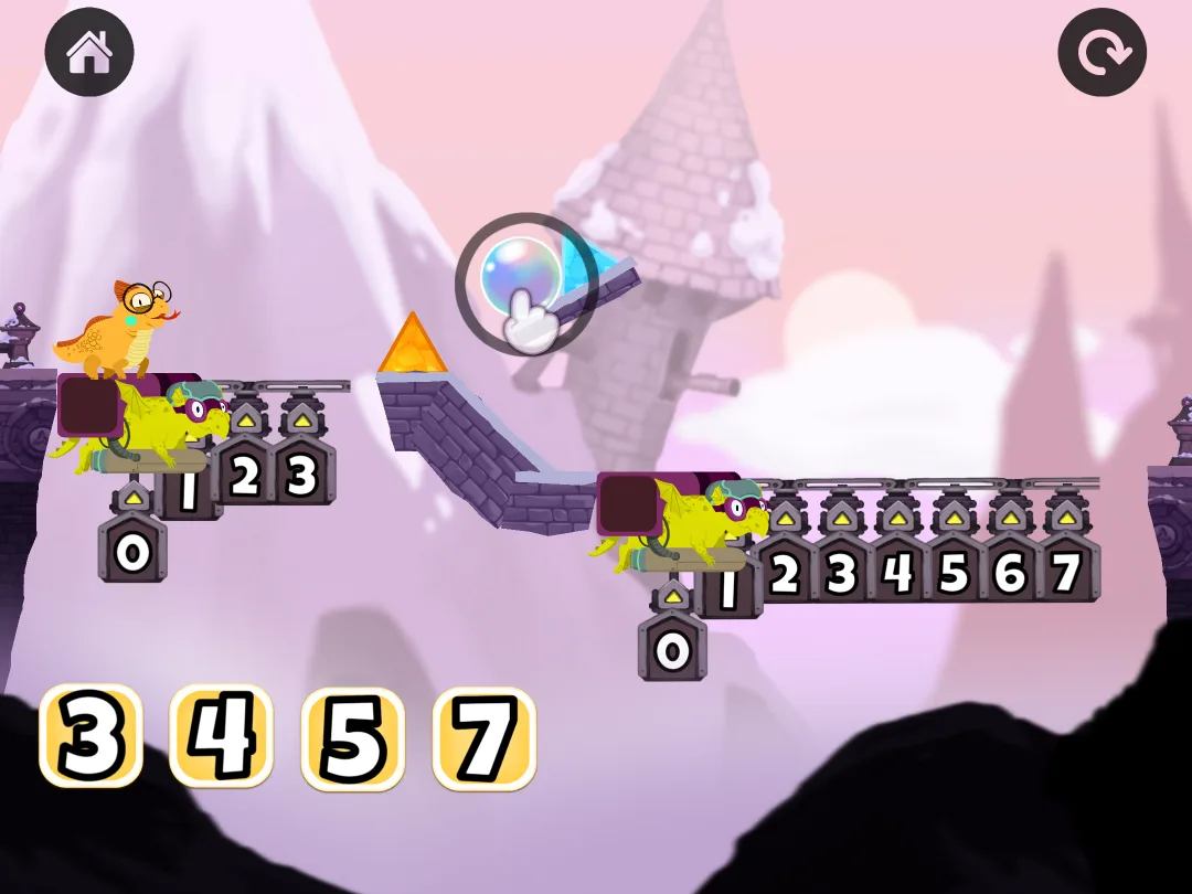 Math Makers game: a number line puzzle up to 7