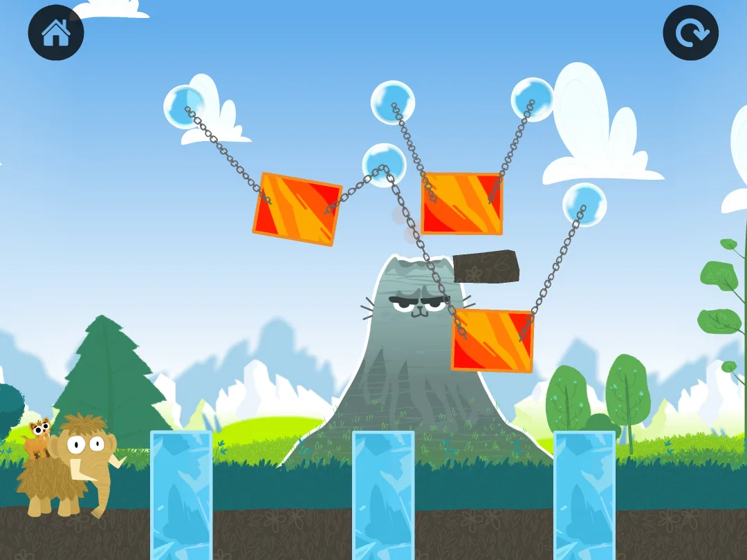 Math Makers game: a block puzzle with bubbles and chains