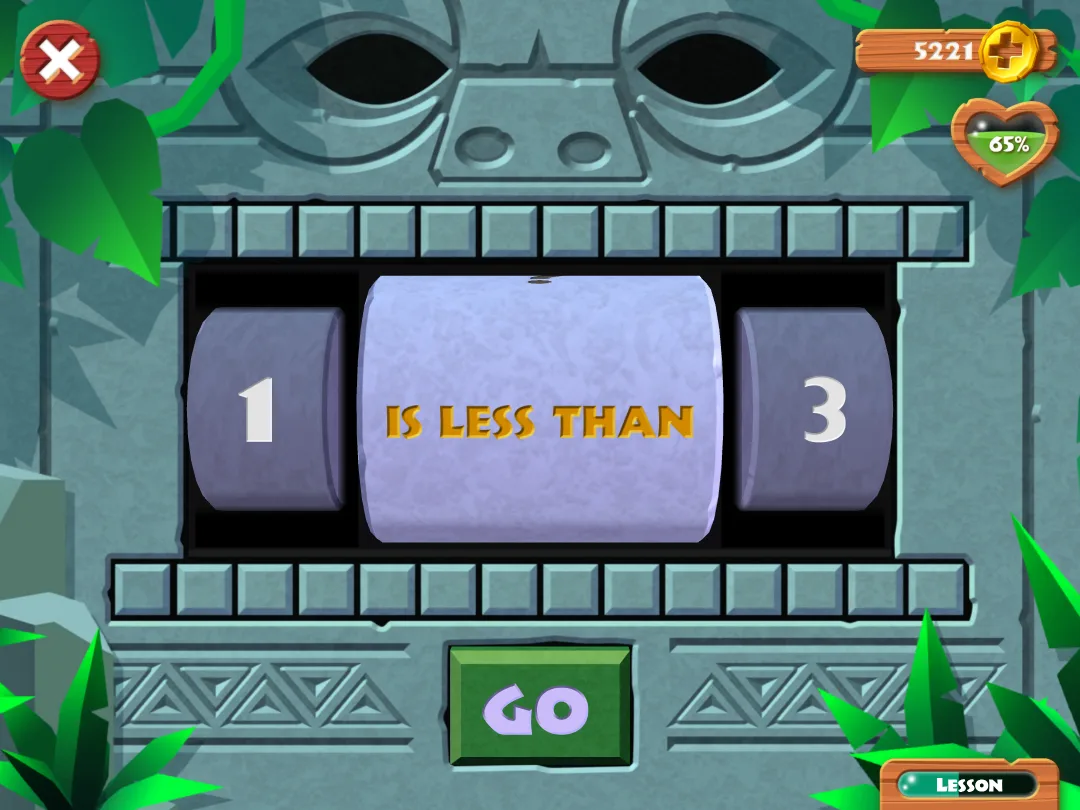 MathTango game: comparing numbers with less than