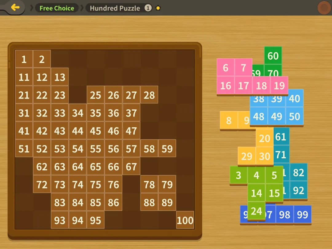 Todo Math game: a hundred chart puzzle
