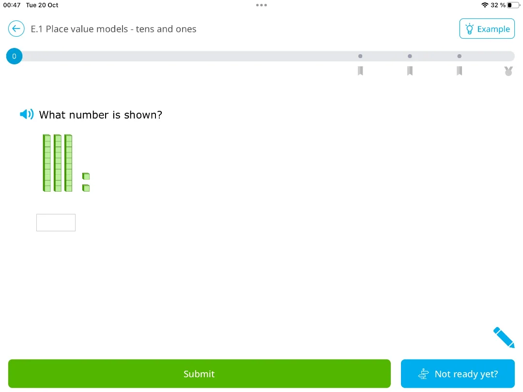 IXL Math: place value with tens and ones blocks