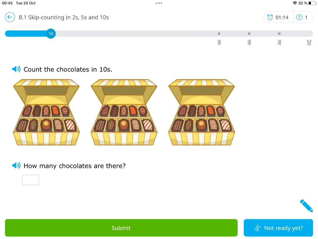 IXL Math: skip-counting by tens