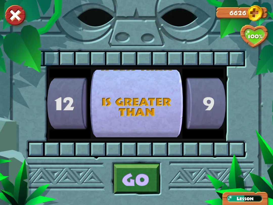 MathTango game: comparing numbers with greater than