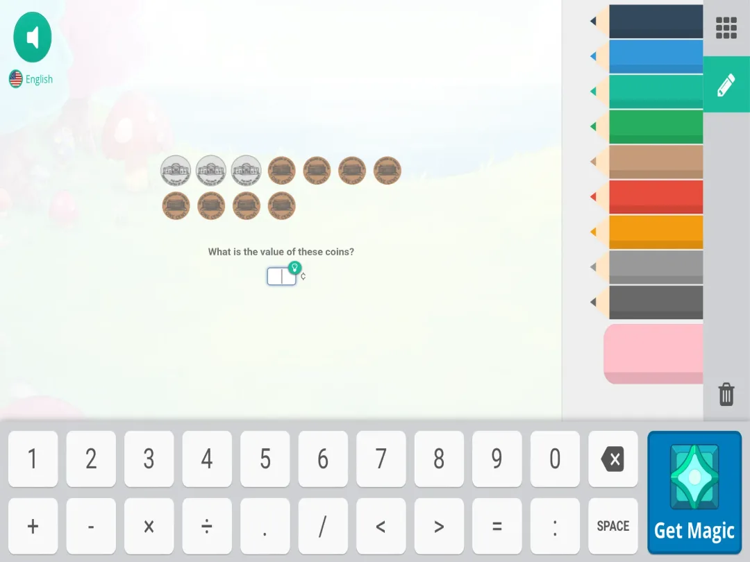 Prodigy Math game: the value of nickels and pennies