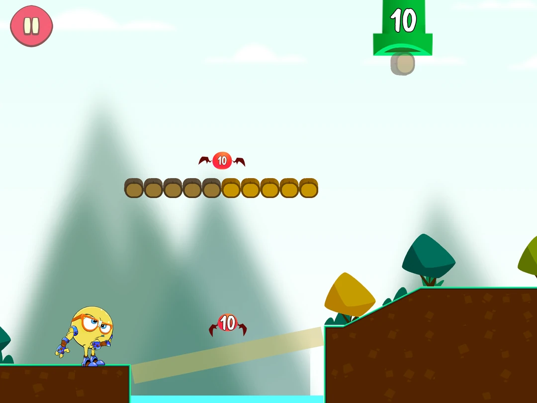 Monster Math game: count a row of objects in a platform adventure.